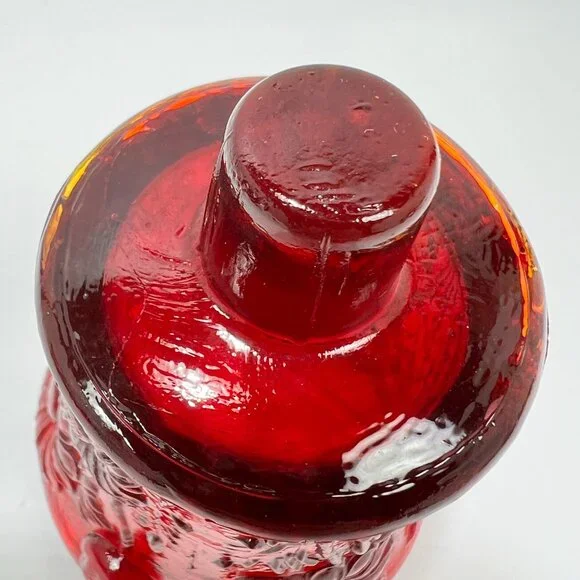 Vtg Homco Daisy Floral Red Glass Peg Votive Candle Holder Home Interiors Glows - Picture 10 of 15